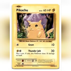 Pikachu Pokemon Card 🔥 60 HP 🟡 35/108